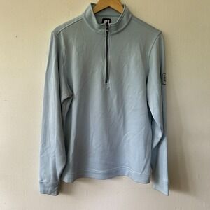 FootJoy Pullover Sweatshirt Mens Medium Blue 1/4 Zip Piper Glen Golf Preppy